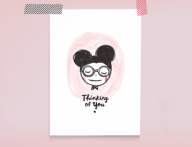 Muis Illustratie THINKING OF YOU MOUSE  postkaart