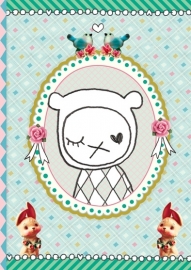 Beer Illustratie LUCKY BEAR wenskaart