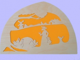 Silhouette Slide 'Wolf and Seven Young Goats'