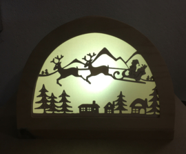 Silhouet Santa in Sleigh