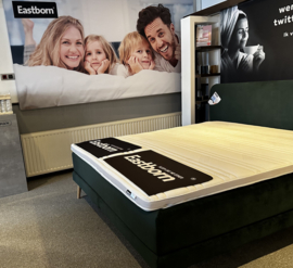Boxspringset Eastborn Fair dark green 180 x 210