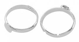 verstelbare ring diameter bovenstuk 6 mm zilverkleur