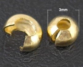 knijpkraal verberger  goudkleur 3mm (25 stuks)