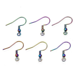 oorhaken RVS rainbow color