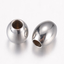 ovaal 6 x 5 mm (RVS)