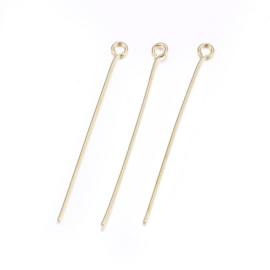 kettelstift goudkleur 40 mm 0.6 mm dik (RVS)