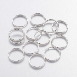 jumpring double loop 10mm zilverkleur