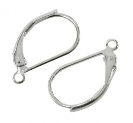 lever vorm oorringen zilverkleur 17x10 mm (per paar)