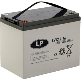 Deep Cycle AGM-GEL-CARBON Accu EVX12076 / EVX12-76 12V 76Ah / 260x168x211/214mm