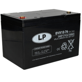 Deep Cycle AGM-GEL-CARBON Accu EVX12076 / EVX12-76 12V 76Ah / 260x168x173/176mm