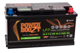 Powerboozt Lithium Accu 12.8V 100 Ah 1280Wh met Bluetooth BP-Li 12-100 D / 353x175x190mm