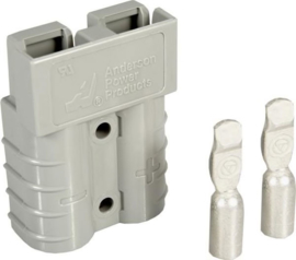 Anderson SB50 connector grijs met contacten voor AWG12-10 ~6mm²