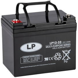 LP VRLA AGM Accu 12V 33Ah LP12-33 / 195x130x155/168mm