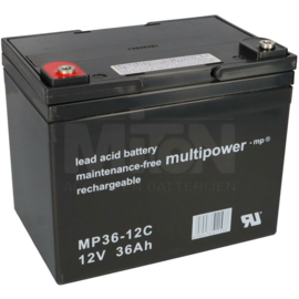 Multipower VRLA EV AGM Accu 12V 36Ah M6, MP36-12C 197x131x159