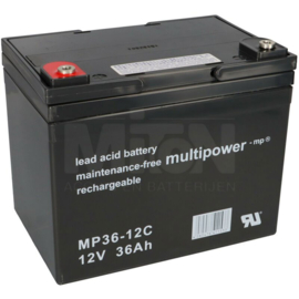 Multipower VRLA EV AGM Accu 12V 36Ah M6, MPC36-12I 197x131x159