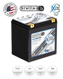 Braille XC25.0-1375-C Superieure Motorsport Lithium Accu 12,8V 25h 320Wh ﻿+R LiFePO4 248x96x205mm