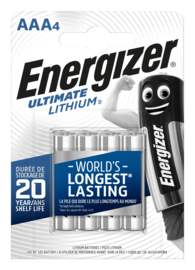 Energizer Ulitmate Lithium LR3 AAA batterijen L92 1.5V 1250mAh 4 st. (Blister)