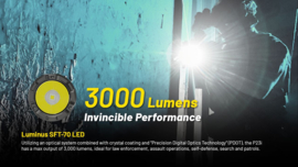 NiteCore P23i oplaadbare tactische zaklamp, 3000 lumen