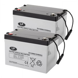 Set 2x Scootmobiel AGM Accu 12V 60Ah / 260x169x180/185mm