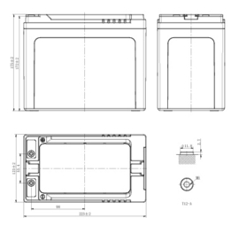 Deep Cycle AGM/GEL Accu 12V 55Ah LDC12-55 / 223x123x175 mm