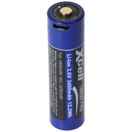 X-cell 18650 Li-Ion 3400MAH 3,7V met PCB (geïntegreerde beveiliging)