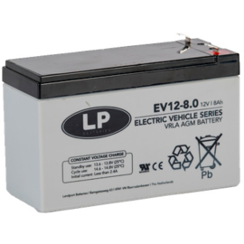 LP VRLA-EV DC AGM Accu 12V 8,0Ah +L, T1, EV12-8.0,  151x65x94/99