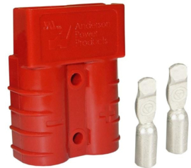 Anderson SB50 connector rood met contacten voor AWG12-10 ~6mm²