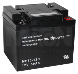 Multipower VRLA EV AGM Accu 12V 50Ah M6, MP50-12C 198x166x171