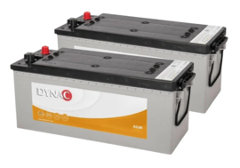 Dynac Deep Cycle AGM 140 Accuset 2 stuks 12V 140Ah +L 513x189x203mm  (recreatieaccu o.a. boot, camper, caravan, tuinhuis)