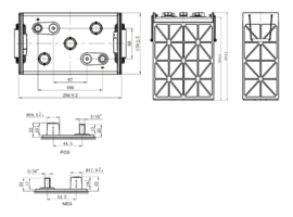 4x LP L16 Deep cycle accu 6 volt 420Ah | 296 x 176 x 425 mm