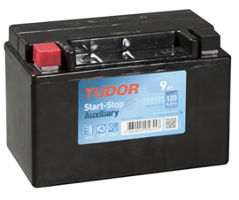 Tudor Backup Start Stop Accu TK091 12V 9Ah 120CCA +L type AUX / 150x90x105