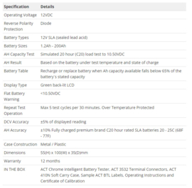 ACT CHROME 12V Intelligente Accutester ACT-Chrome