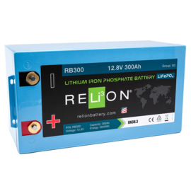 Relion hoogwaardige Lithium LifePo4 Accu RB300 12.8V 300 Ah 3840Wh / 520x267x228mm