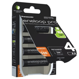 Oplaadbare Panasonic Eneloop Pro AA 2500mAh 1,2V Blister 4 stuks