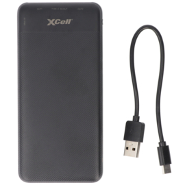 XCell Powerbank X10000PD met 10.000 mAh capaciteit, USB-C PD3.0, snelladen, LED-display, 2x USB-uitgang 1x USB-C-uitgang