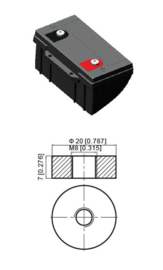 Set 2x Scootmobiel Accu Cyclische Gel Accu 12V 100Ah LPCG12-100 / 330x173x212/218 +L