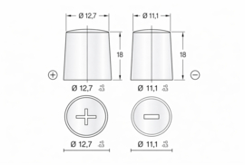 Dynac Auto Accu 12 Volt 35 Ah 300 CCA type 53522 / Smalle Polen +L / 187x127x199
