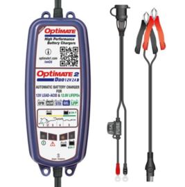 OptiMate 2 DUO 12V / 12,8V 2A druppellader TM550 Bronze