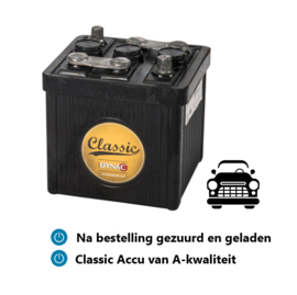 Dynac Classic Auto Accu  6V 66Ah 360CCA +R type 06611HR / 06612HR 186 x 175 x 166/188mm gezuurd en geladen