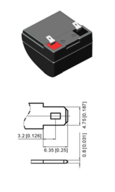 LP VRLA-EV DC AGM Accu 12V 8,0Ah +L, T1, EV12-8.0,  151x65x94/99