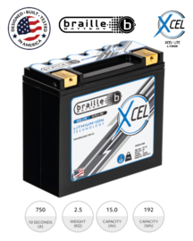 Braille XC15.0-750 Superieure Motorsport Lithium Accu 12,8V 15h 192Wh ﻿+R LiFePO4 178x76x159mm