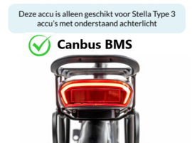 Stella type 3 Fietsaccu / EBT360-145S3SAA - 36V 15Ah - 540Wh compatible met canbus variant