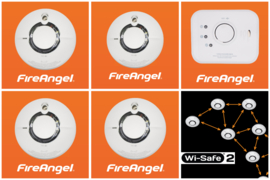 FireAngel koppelbare Rookmelder WST630 / 4-pack + CO-melder met Wisafe2