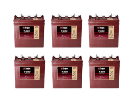 Set 6x Trojan Deep Cycle Accu T-890 ELPT 8V 190Ah (20hr) 264x181x276mm T890