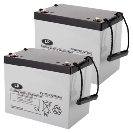 Set 2x Scootmobiel AGM Accu 12V 75Ah / 260x169x211/216mm