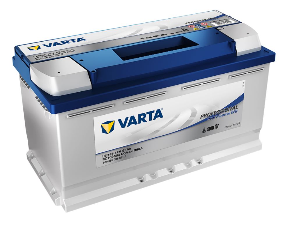 Varta LED95 Accu 12V 95Ah (20hr) +R 353x175x190mm Dual Purpose
