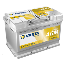 Varta AGM Start Stop Auto Accu A7 12V 70Ah 760CCA +R type M570901076 278x175x190mm
