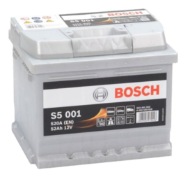 Bosch S5 001 / S5001 Auto Accu 12V 52Ah 520CCA +R DIN 54459L / 207x175x175
