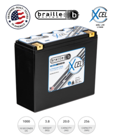 Braille XC20.0-1000-2 Superieure Motorsport Lithium Accu 12,8V 20h 256Wh ﻿+R LiFePO4 248x96x205mm