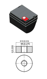 Set 2x Scootmobiel Gel Accu 12V 38Ah LPCG12-38 / 197x165x170/170 mm